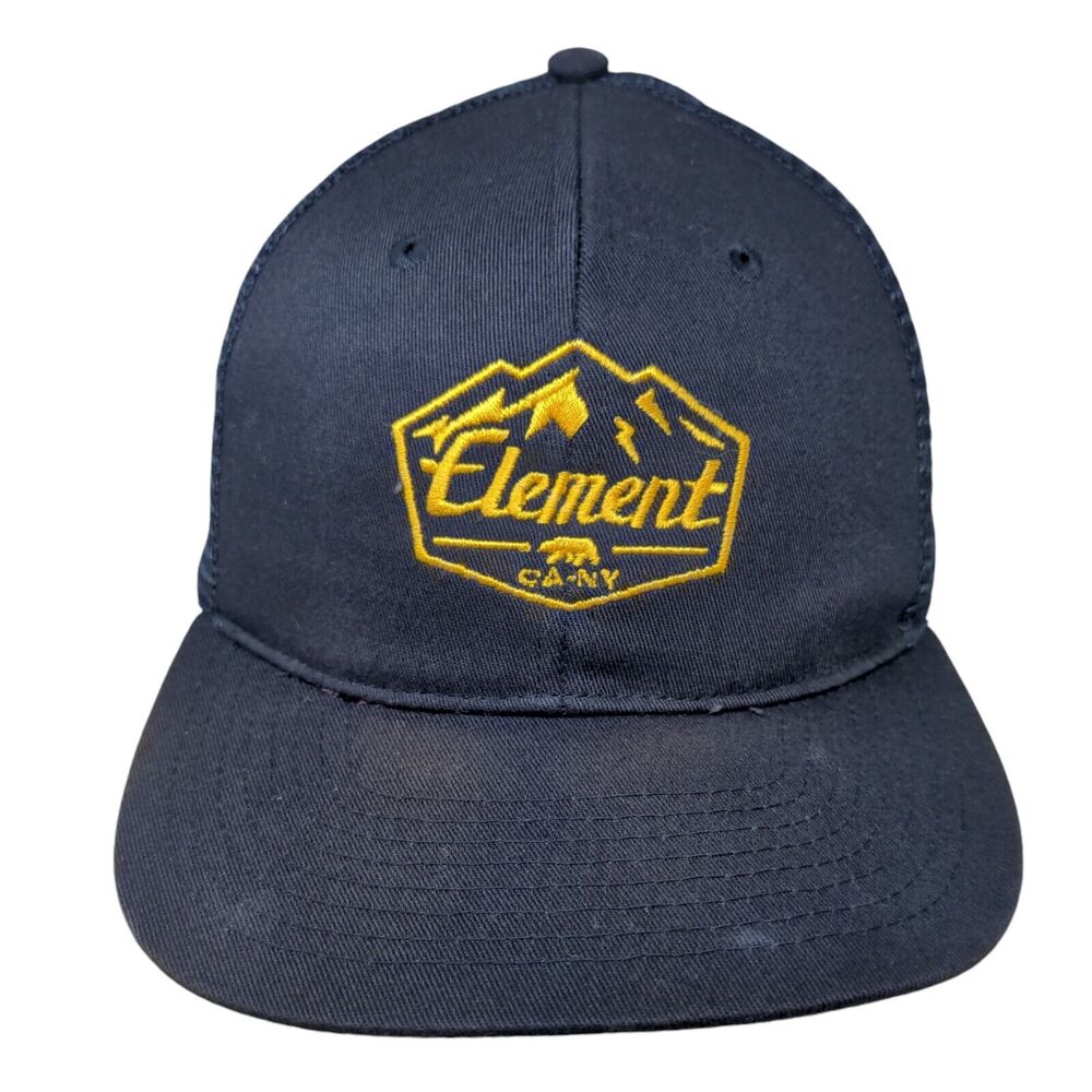 Element CA-NY Snapback Trucker Hat Blue OS Adjustable Embroidered Mesh Back